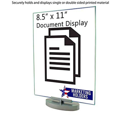 2 Pack Rotating Sign Holder 8.5" x 11" Double Side Swivel Ad Frame Menu or Event Announcement Counter Top Promotions Advertisement Holders Acrylic Clear by Marketing Holders