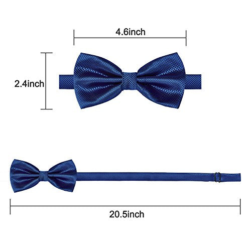 AUSKY 8 PACKS Elegant Adjustable Pre-tied Bow Ties for Men Boys (1&4&5&6&8 Pack for option) - color: C