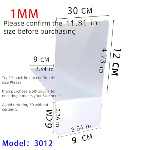 20 Pcs 30 * 12CM 1MM Separator Shelf Dividers Warehouse Shelf Isolation Board PVC Shelf Label for Supermarket Clothing Cabinet Storehouse Shelf, White - size: 30 * 12CM+9 * 6CM 1MM