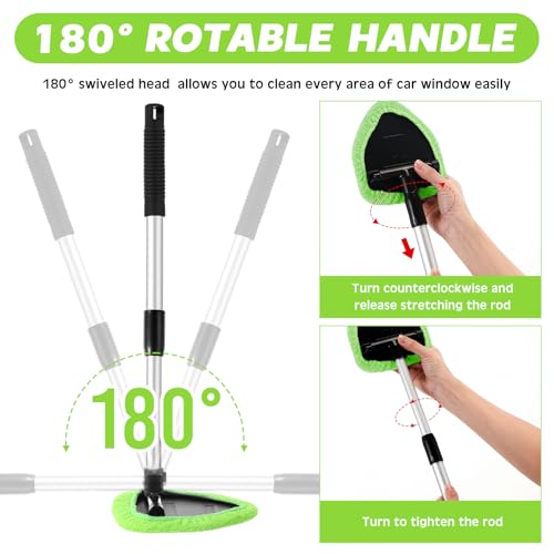 Baderke 10 Pcs Windshield Cleaning Tool Car Window Cleaner, Green - color: Green