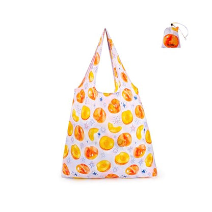 Stelle Lightweight Reusable Grocery Bag with Handles Ripstop Nylon Foldable Tote Shopping Bags for Travel and Groceries - color: Sparkling Peach