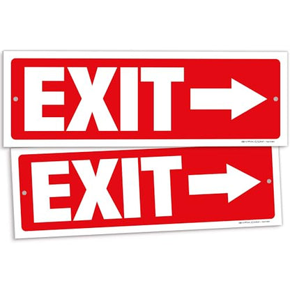 iSYFIX Exit Signs, 2 Pack, 12x4 Inch, Directional Arrow Signs - color: Plastic Right, size: 2 Pk 12x4