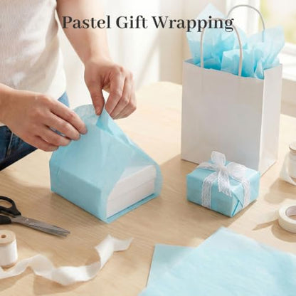 Koogel 330 Sheets Light Blue Tissue Paper, 14 X 10 inches - color: Light Blue