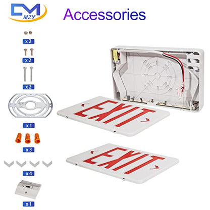 6 Pack LED Emergency Exit Sign, Universal Mount OSHA Compliant - color: Red, size: 6 Pack