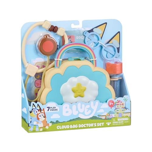 Bluey Cloud Bag Doctor Playset, 7 Pretend Check-Up Accessories - style: Cloud Bag Doctor's Set