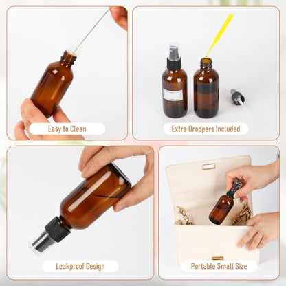 Jaisie.W 16 Pack 2oz Amber Glass Spray Bottles with Fine Mist Sprayer - color: 16 Pack, size: 2 fl.oz