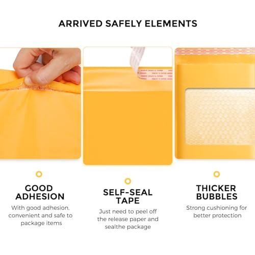 Fuxury Kraft Bubble Mailers 4x8" 400Pack Padded Envelopes Usable Size 4x7" - color: Yellow, size: 4x8" 400PC