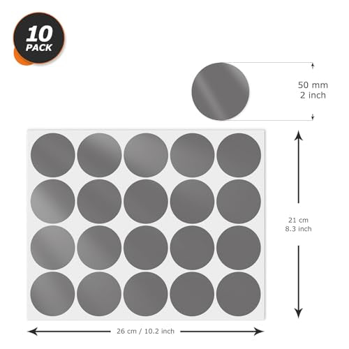 Gray Round Stickers 2 Inch Waterproof Vinyl Coding Labels 200 PCS - color: Gray