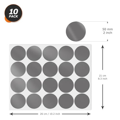 Gray Round Stickers 2 Inch Waterproof Vinyl Coding Labels 200 PCS - color: Gray