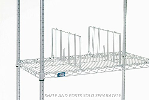 Nexel Wire Shelf Divider, 24"W x 8"H, Silver Epoxy