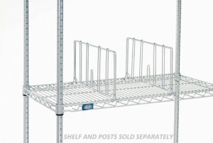 Nexel Wire Shelf Divider, 24"W x 8"H, Silver Epoxy