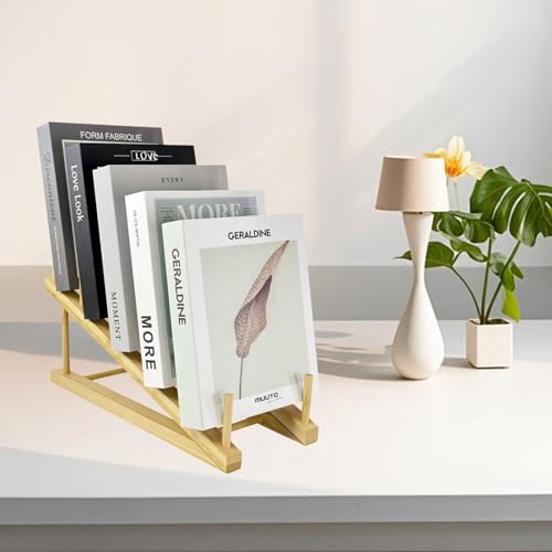 Wooden Book Display Stand Holder, 5-Tier Magazine Rack Organizer - color: Natural-1 Pc