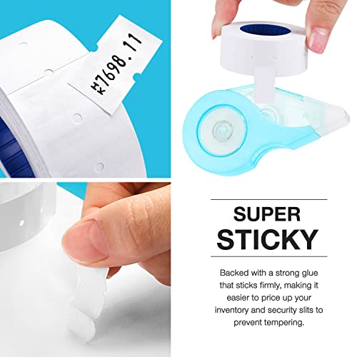 30 Rolls 15000pcs White Price Gun Labels for Mx-5500 Labeller White Pricemarker Stickers Plus 3 Piece Refill Ink Rolls (30 Rolls Pure White + 3 Refill Inks) - color: White