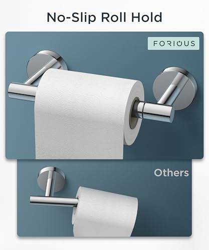 FORIOUS Commercial Toilet Paper Holder Wall Mount Bathroom Tissue Holder - color: Chrome