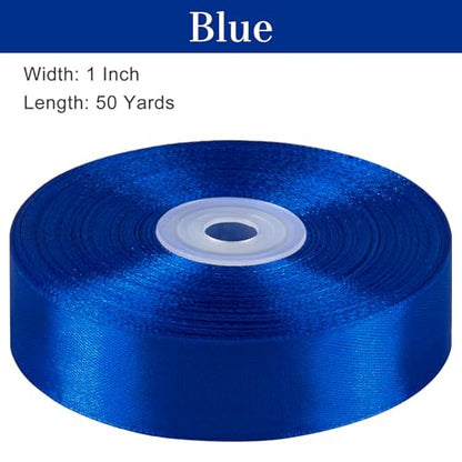 Royal Blue Satin Ribbon, 1 Inch, 50 Yards - color: royal blue