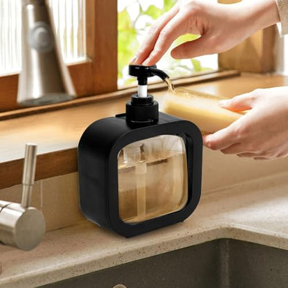 Soap Dispenser, Multifunctional, Bathroom & Kitchen, Liquid Dish Wash One-Hand Dispensing, Black, 10oz - color: Black, 10oz