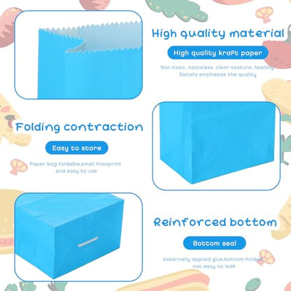 Containlol 200 Pcs Small Paper Lunch Bags 6.7 X 3.54 X 2.36, Blue - color: Blue, size: 6.7 x 3.54 x 2.36