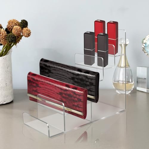 Acrylic Wallet Display Stand Purse Handbag Organizer, Clear Jewelry Riser Display Stand Purse Display Rack, Acrylic Display Shelf for Cosmetic Perfume Jewelry Sunglasses Handbag (6 Tier) - size: 1PCS-6 Tier