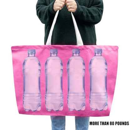 Large Canvas Tote Bag Reusable Extra Big Grocery Bags - color: Pink