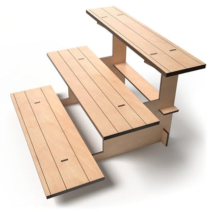 3-Tier Natural Wooden Display Stand Bundle for Vendors, Craft Fairs, Markets, Retail