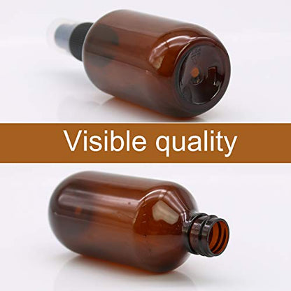 SYNTECSO 48 Pack 2oz Amber Plastic Spray Bottles, Fine Mist Spray Bottles for Essential Oils, Water Spray Bottle for Hair Plant & Cleaning Solution - size: Plastic bottle - 48 Pack