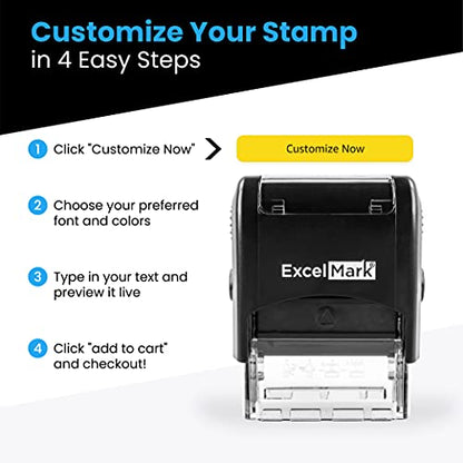 ExcelMark Custom Self Inking Rubber Stamp - Up to 5 Lines - with Refill Ink (A2359) - size: 15/16" x 2-3/8"