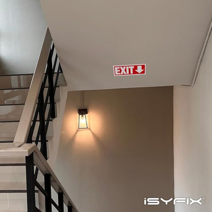 iSYFIX Exit Signs Stickers 2 Pack 12x4 Inch Directional Down Arrow - color: Sticker Down, size: 2 Pk 12x4