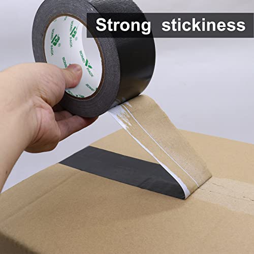 2 Pack Duct Tape Heavy Duty,9 Mil Thickness,2 Inches x 30 Yards,Strong Industrial Strength,Flexible,No Residue,Waterproof and Tear by Hand,Multi-Use for Indoor & Outdoor Repairs(Black) - color: Black