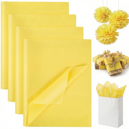 Koogel 330 Sheets Yellow Tissue Paper, 14 X 10 inches - color: Yellow
