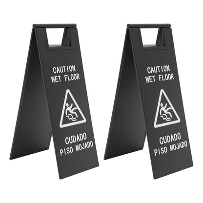2Pcs Stainless Steel Wet Floor Sign, 24in Caution Wet Floor Signs