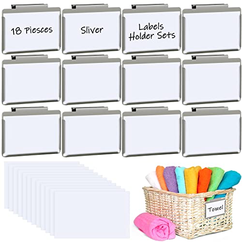 Zonon 12 Pack Metal Basket Labels Clip for Storage Bins