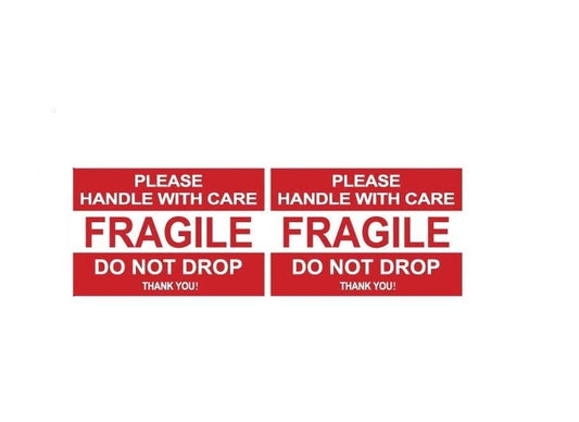 Fragile Please Handle with Care Do Not Drop Label Stickers 2" x 3" Waterproof, Bright Red (500 Stickers) - size: 500 Stickers