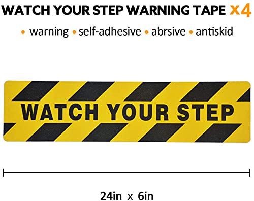 ONTWIE 12 Pack Watch Your Step Sticker, 6in x 24in Watch Your Step Sign - size: 6" x 24" / 12 pieces