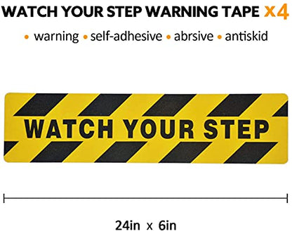 ONTWIE 12 Pack Watch Your Step Sticker, 6in x 24in Watch Your Step Sign - size: 6" x 24" / 12 pieces