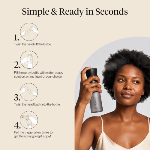 Kitsch Continuous Spray Bottle for Hair – Black, 150ml - color: Black