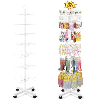 Flenpptly Retail Display Stand, 7-Tier Rotating Display Rack, White - color: 7-Tier White