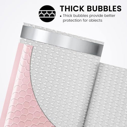 Fuxury Small Bubble Mailers Bulk 4x8" 800 Pack Light Pink Padded Envelopes - color: Light Pink, size: 4×8" 800PC