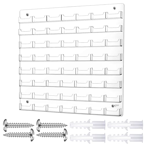 Hillban Acrylic Business Card Holder Wall Mount Office, 56 Pockets - size: 56 Pockets