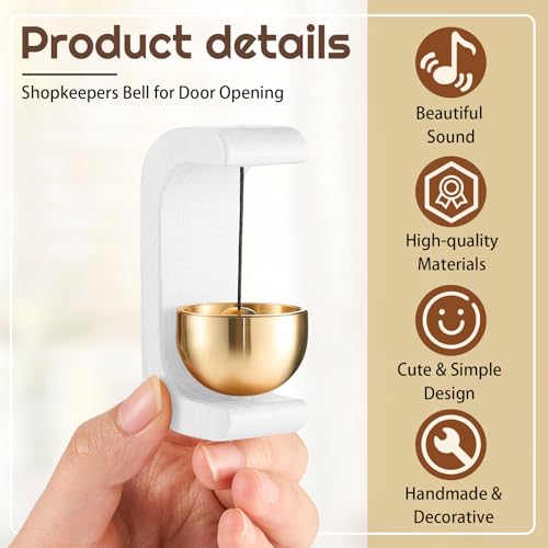 Zonon 4 Pcs Magnetic Wooden Doorbell Chime, Nature Beech and White - color: Nature Beech and White