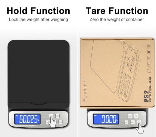 Fuzion Shipping Scale - Digital Postal Scale 90lb x 0.1oz, Flip-up Platform - color: Black