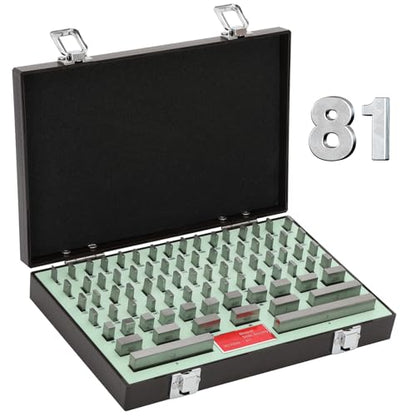 Precision 81-Piece Steel Gauge Block Set, Grade B Accuracy