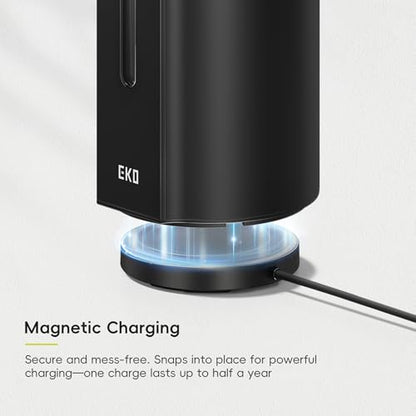 EKO Aroma Pro 13.5 fl oz Touchless Automatic Liquid Soap Dispenser, Rechargeable Hand & Dish Soap Dispenser for Bathroom and Kitchen, Waterproof, Adjustable Volume Control (Matte Black) - color: Matte Black, size: 13.5 oz