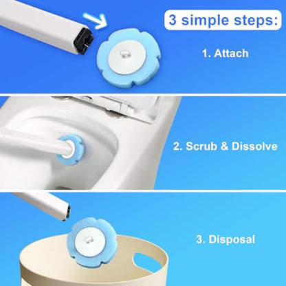 JOYMOOP Bathroom Cleaning Set, Mop and Bucket System with Toilet Brush Set, White, Microfiber Flat Mop for Household & Commercial Floor and Bathroom Cleaning - color: B