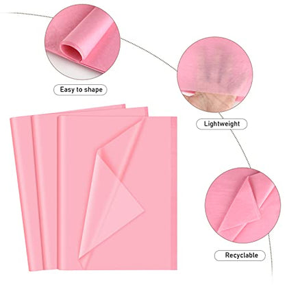 NEBURORA 120 Sheets Pink Tissue Paper Wedding Gift Wrap Paper - color: Pink