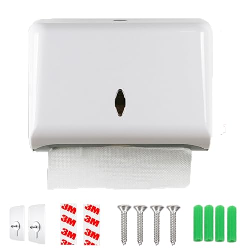 Paper Towel Dispensers, Wall Mount Commercial Toilet Tissue Dispensers Paper Towel Holder C-Fold/Multifold Paper Towel Dispenser for Bathroom, Kitchen(White) - color: White