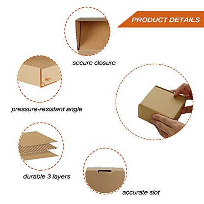 PHAREGE 25 Pack 4x4x2 inch Small Shipping Boxes, Brown Mailing Boxes - color: Brown, size: 4x4x2 inch 25 Pack