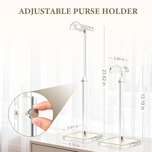 2 Pack Acrylic Purse Display Stand 14"-24" Adjustable