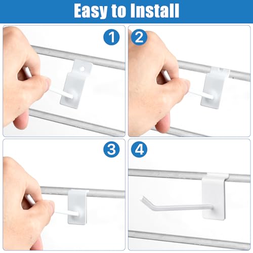 100 Pcs 4 Inch Slat Wall Hanging Hooks, White Iron Hooks for Display, Heavy Duty, Rust Resistant - color: White