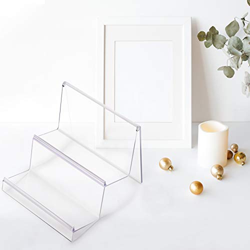 DOITOOL Clear Acrylic Purse Display Stand Holder Wallet Stand 2 Tier Handbag Purse Display Stand Glasses Holder Jewelry Display Riser Shelf for Home Decoration and Organizer - size: 2 Tier