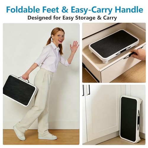 Simple Deluxe Step Stools Foldable, Heavy Duty Foot Stool with Non-Slip Paltform & Feet, Folding Step Ladder for Adults or Kids in Kitchen, Home, 330 Lbs Capacity